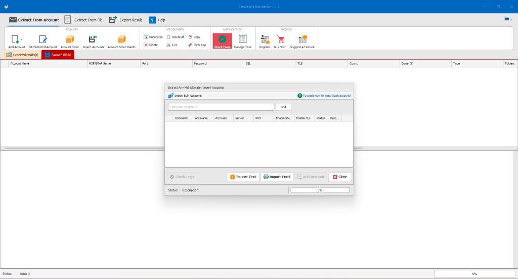 Import Bulk Accounts