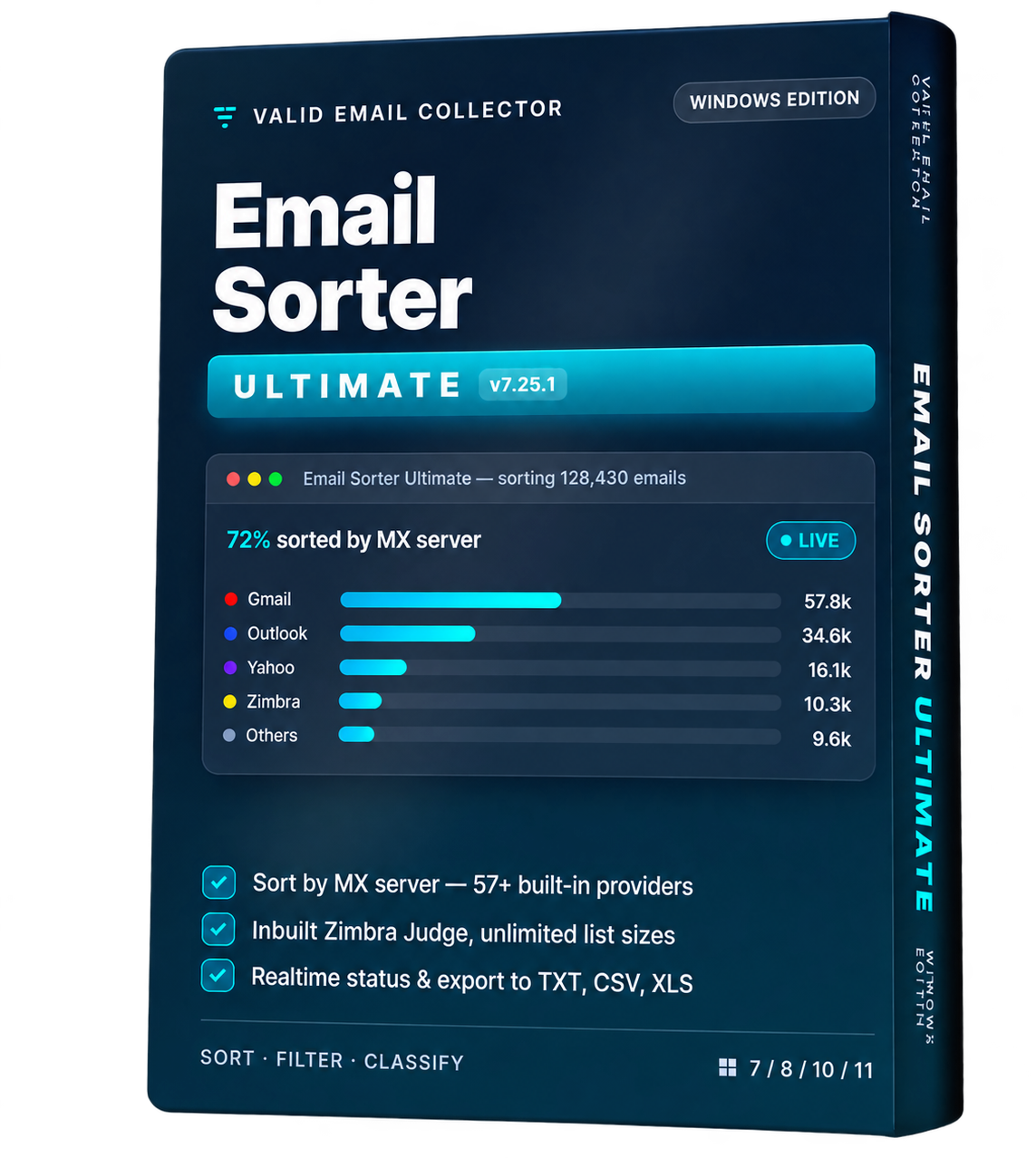 Email Sorter Ultimate email sorting software interface