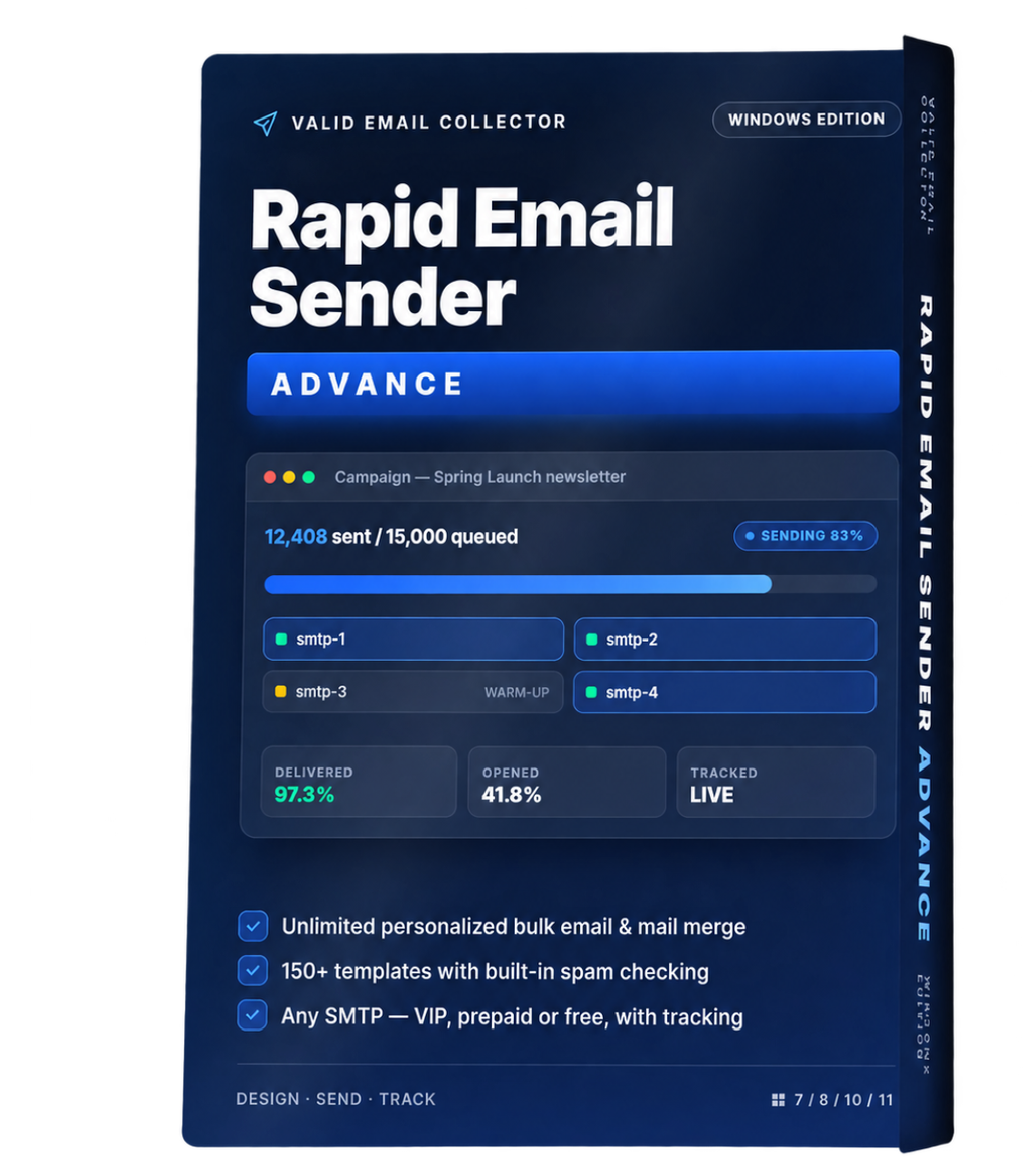 Rapid Email Sender Advance email marketing software interface