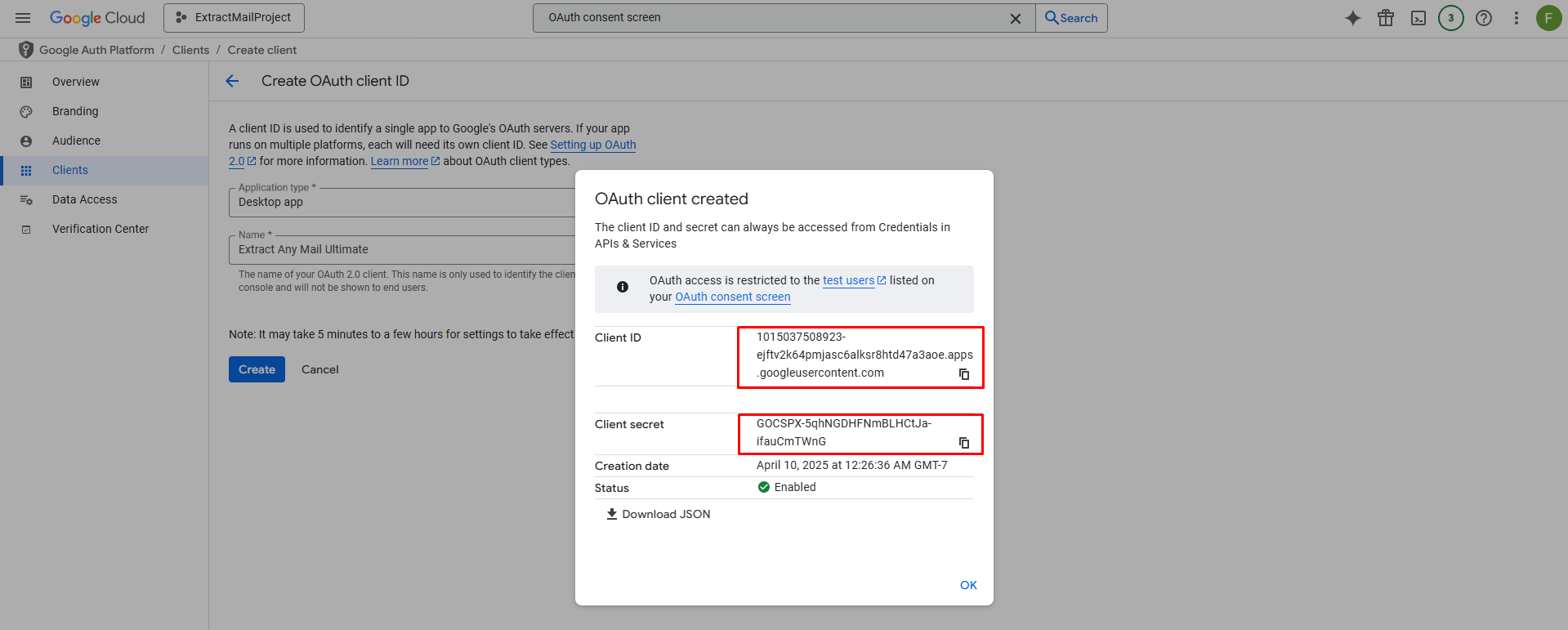 Copy Credentials