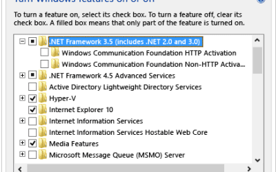 Enable the .NET Framework 3.5 on Windows 10, Windows 8.1, and Windows 8