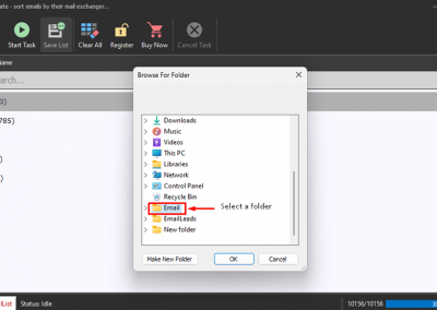 Email Sorter Select Folder