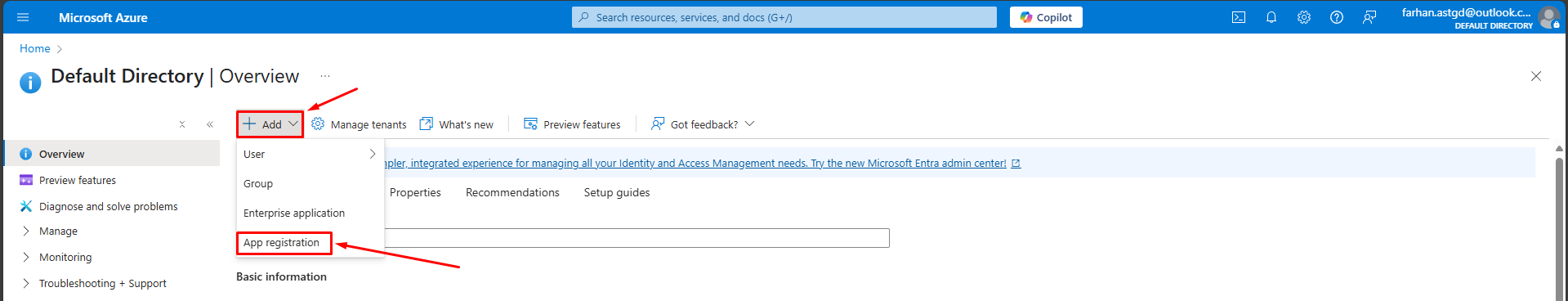 Registering an Application in the Azure Portal
