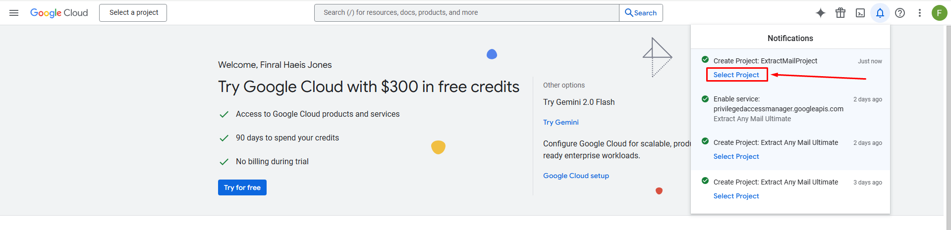 select it from the dropdown to make it active
